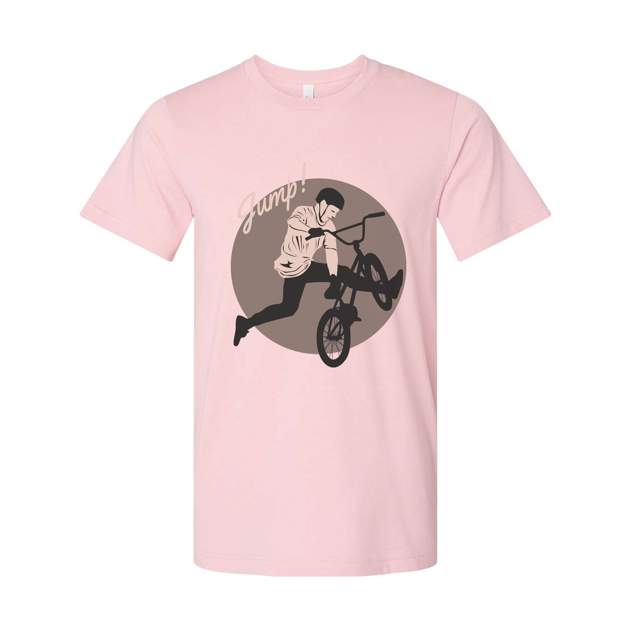 Unisex Bike Jump Graphic T Shirt With Circular Design Artwork For Bicycle Enthusiasts