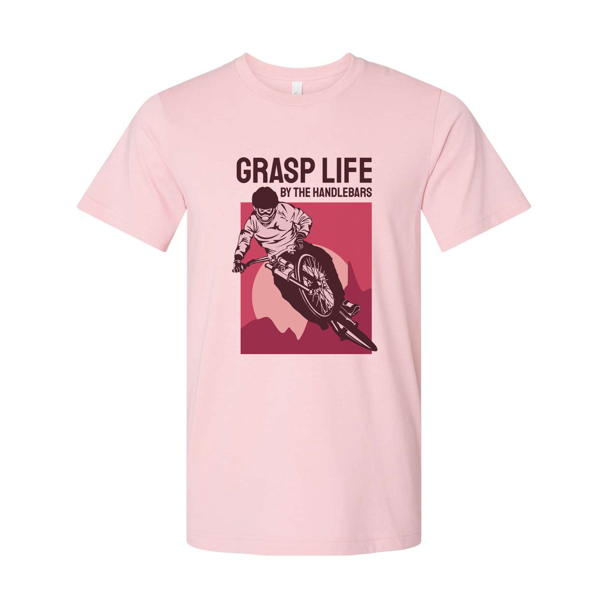 Grasp Life By The Handlebars Bicycle Rider Graphic Unisex Tee For Biking Enthusiasts Everywhere