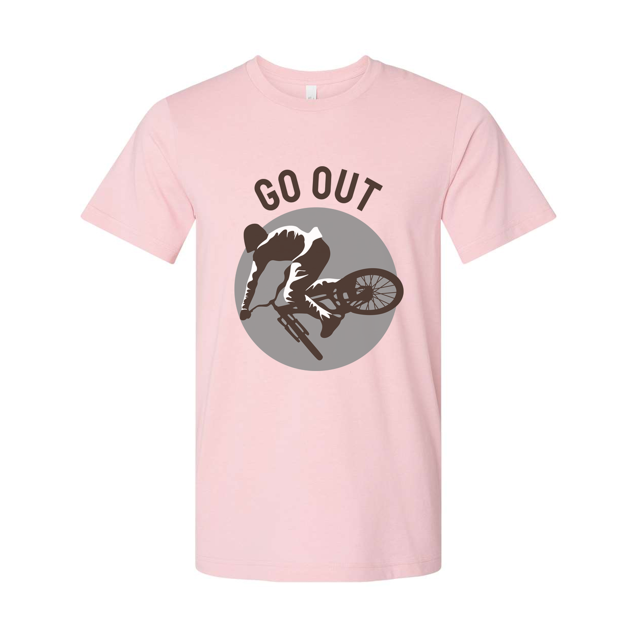 Go Out Mountain Biking Graphic Unisex T Shirt With Circular MTB Illustration For Outdoor Enthusiasts