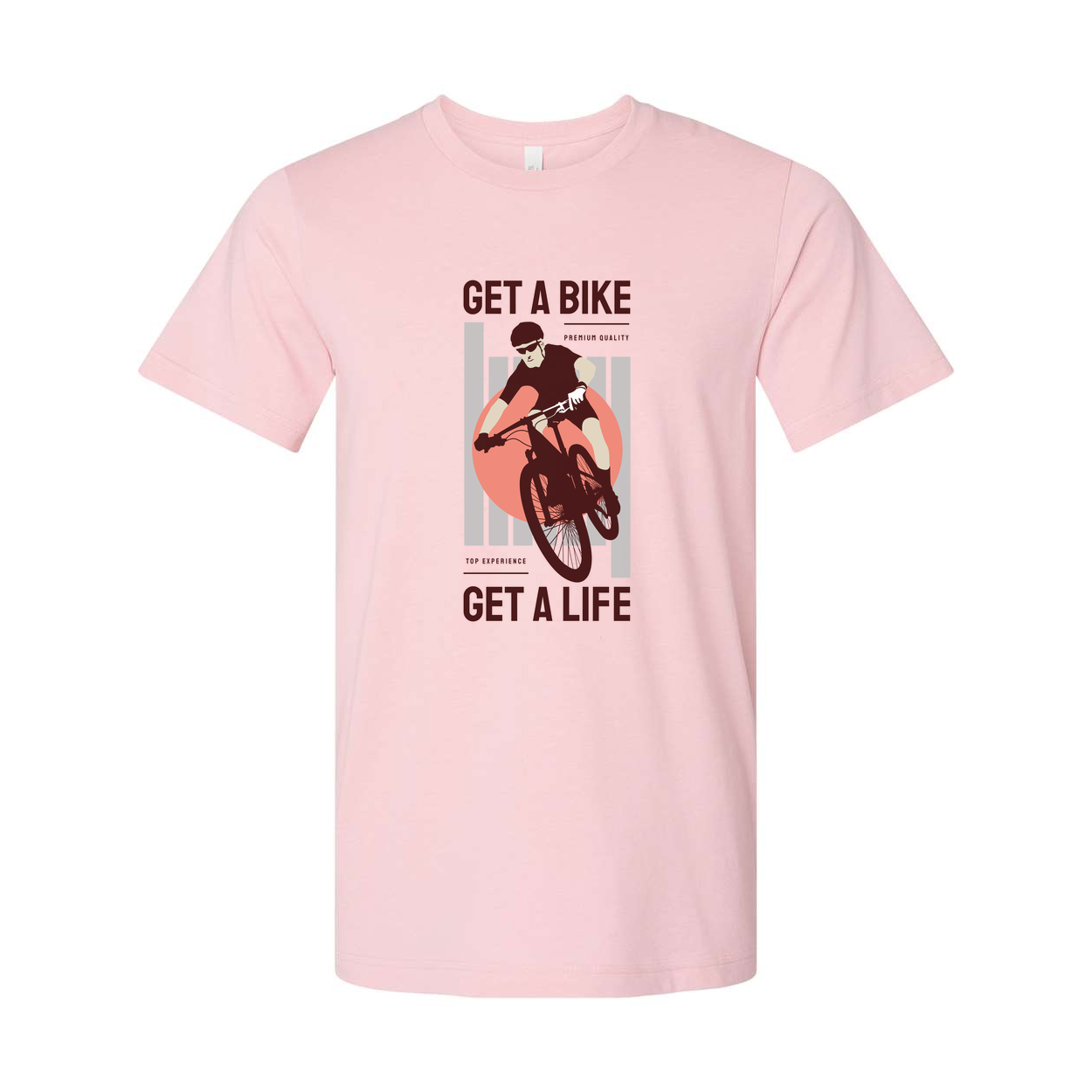 Unisex Bike Graphic Tee With Get A Bike Get A Life Message And Cycling Illustration