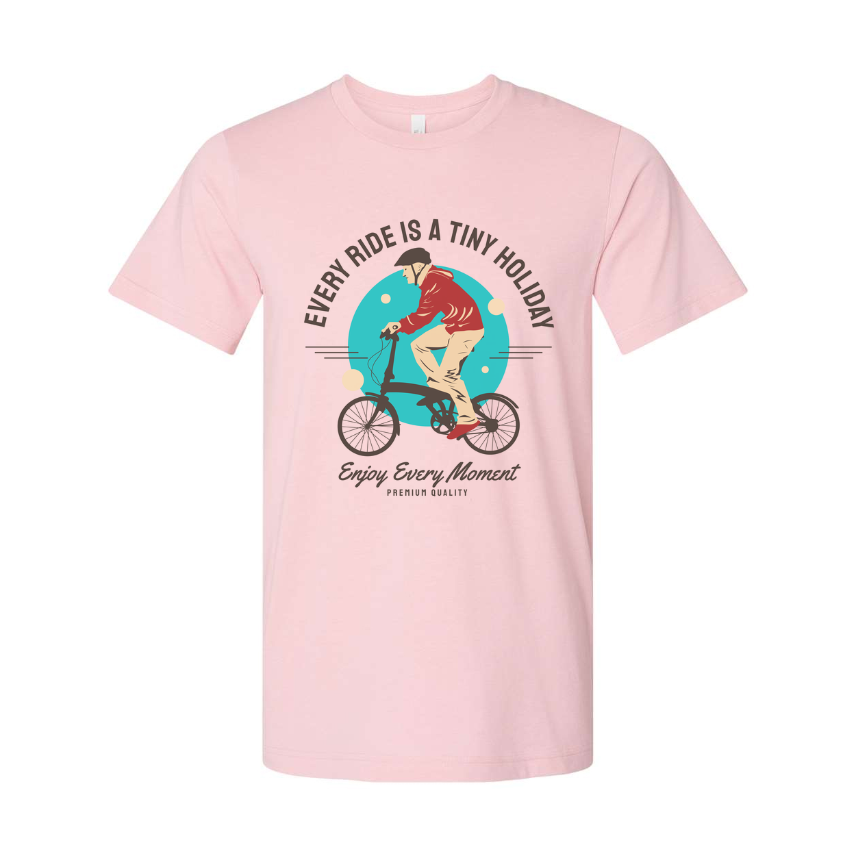 Unisex Bicycle Graphic Tee Featuring The Motivational Motto Every Ride Is A Tiny Holiday
