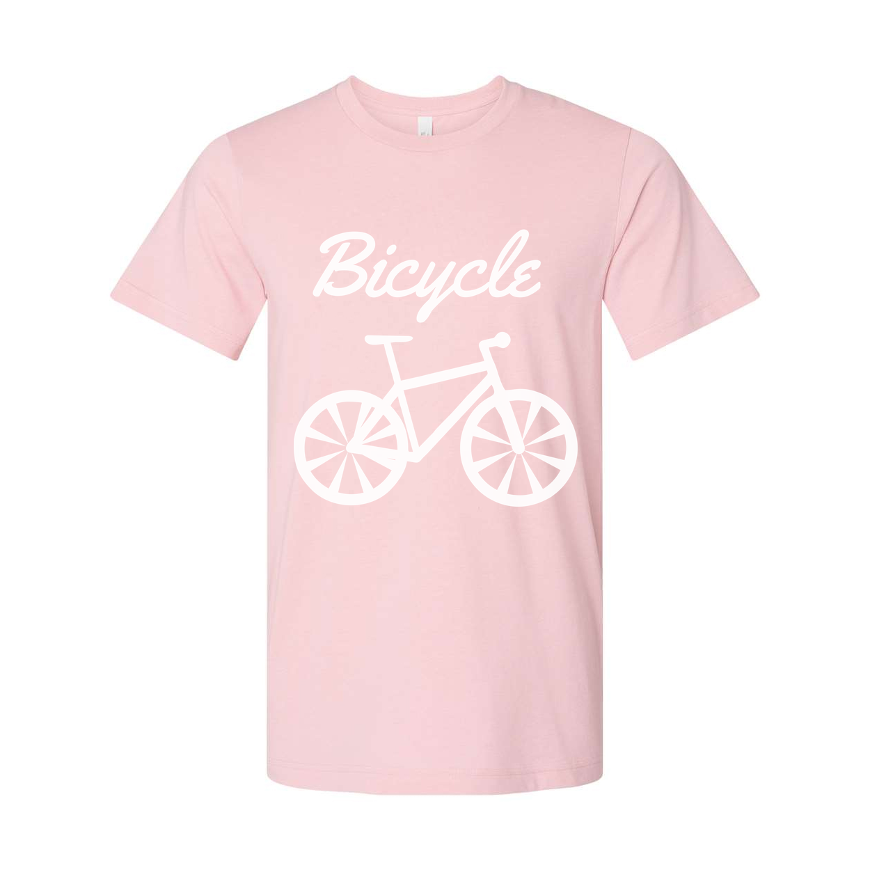 Unisex Bicycle Graphic T Shirt With Script Word And Large Bicycle Illustration Center Front Print