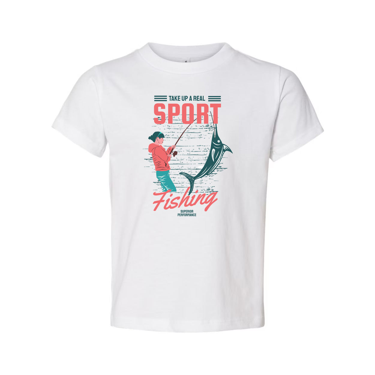 Unisex Fishing Graphic Tee With Marlin Illustration And Take Up A Real Sport Typography