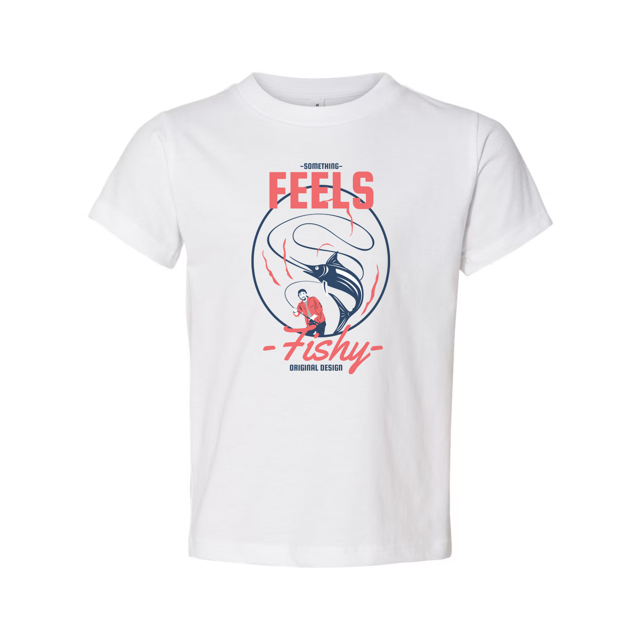 Unisex Fishing T Shirt With Original Graphic Featuring Marlin And Fisherman Feels Fishy