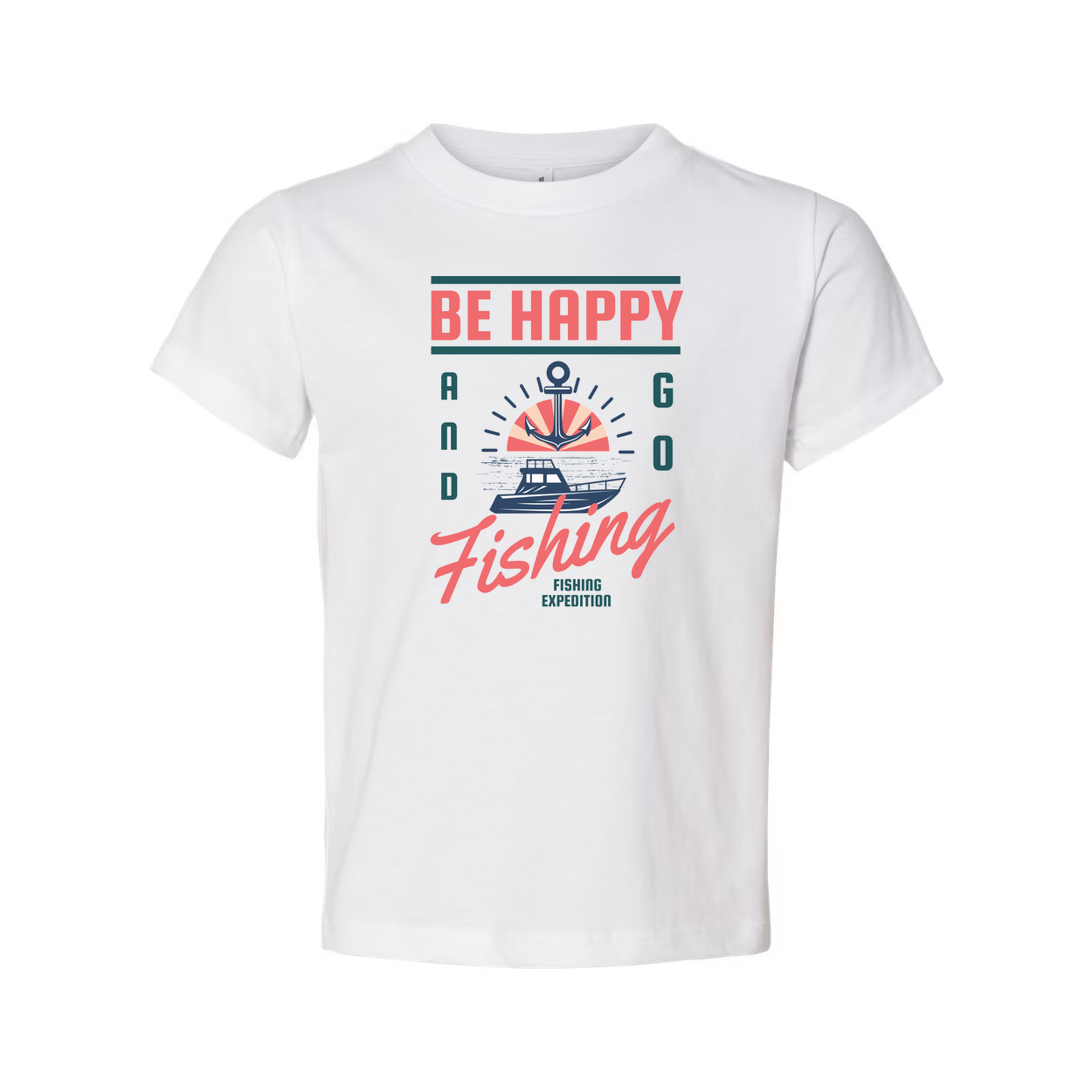 Be Happy And Go Fishing Expedition Graphic T Shirt For Men Women Unisex Short Sleeve Tee