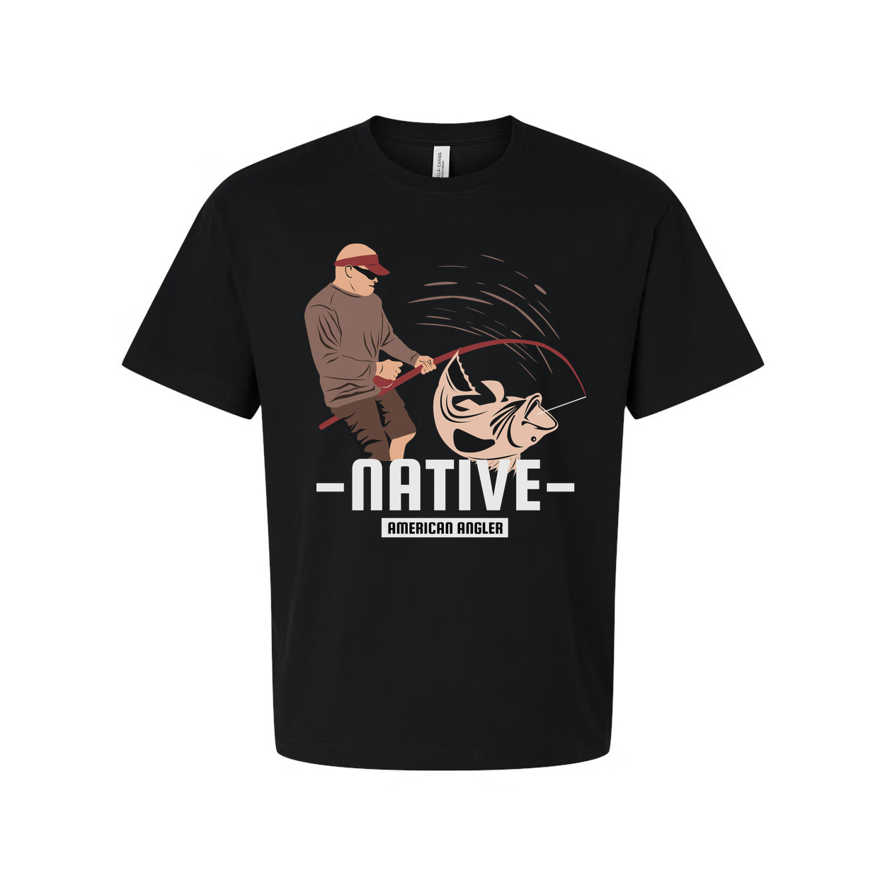 Native American Angler Fishing Graphic T Shirt For Unisex Casual Wear With Comfort Fit