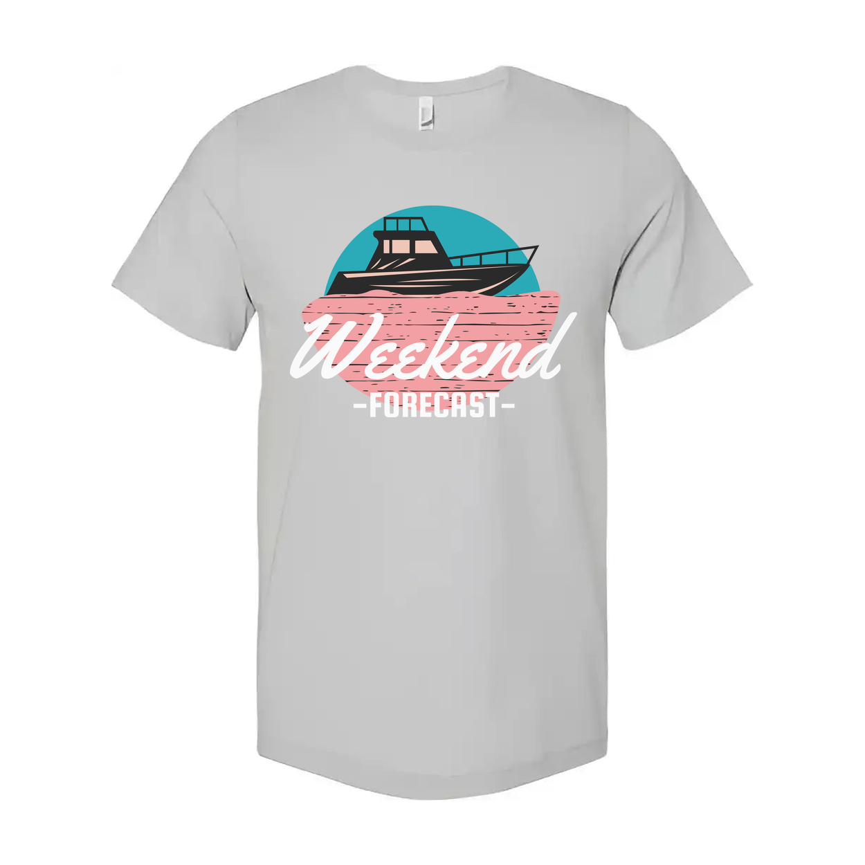 Weekend Forecast Boat Graphic T Shirt For Unisex Casual Wear Featuring Nautical Design