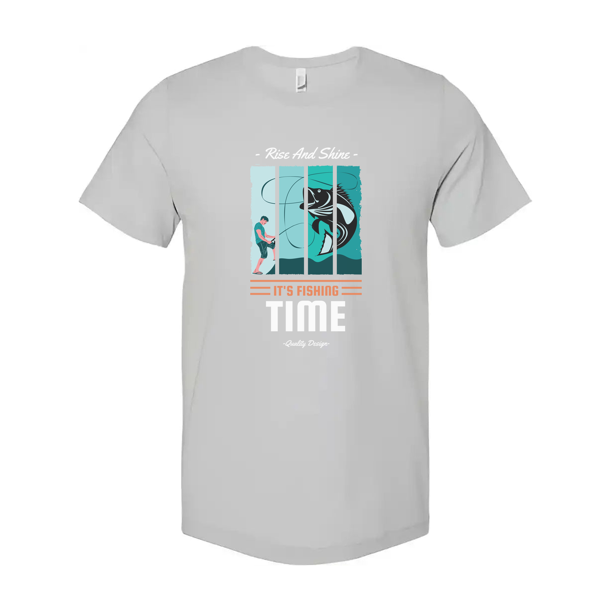 Unisex Fishing Graphic Tee Featuring Rise And Shine Its Fishing Time Design For Outdoor Enthusiasts