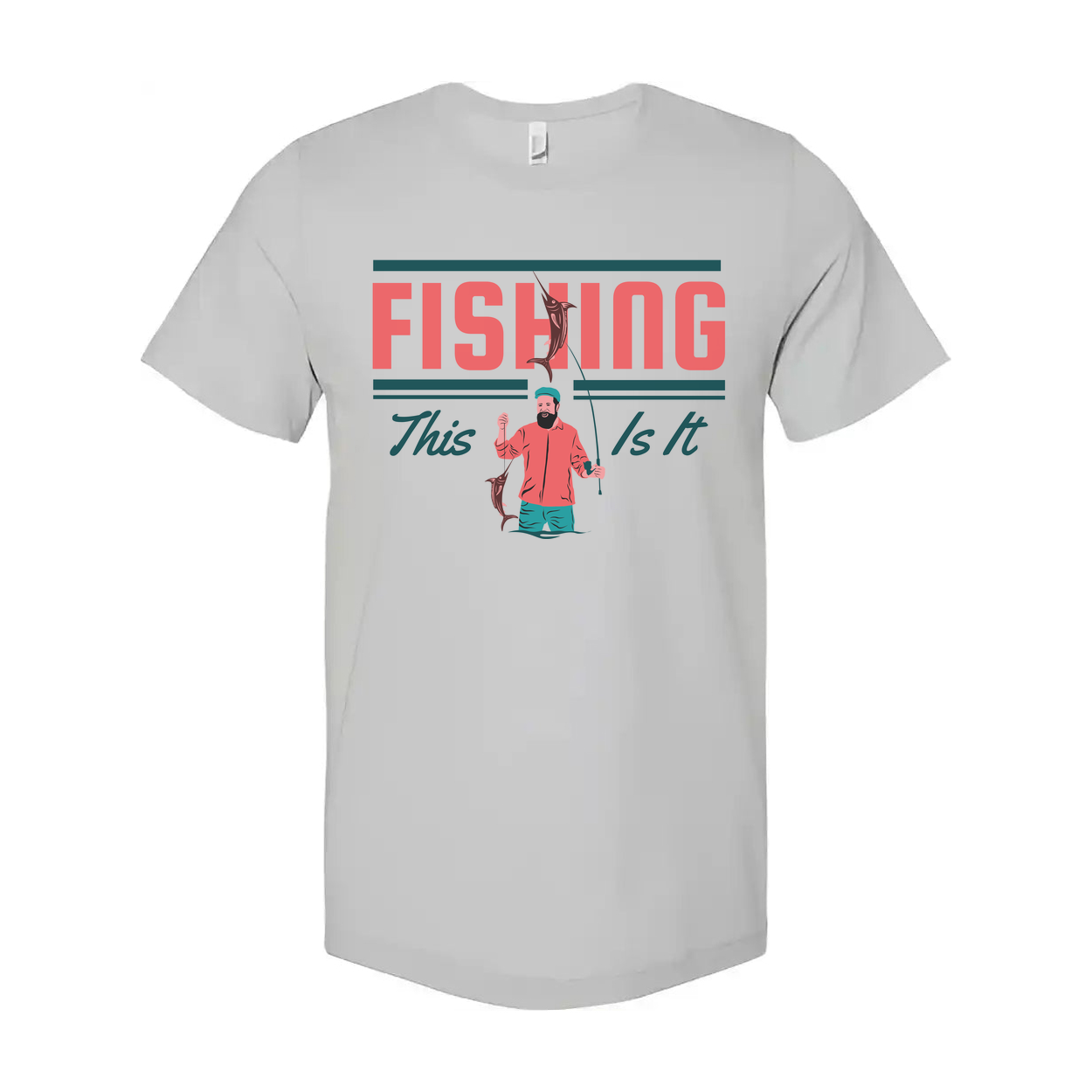 Fishing Graphic Unisex T Shirt With This Is It Design And Angler Illustration For All Anglers