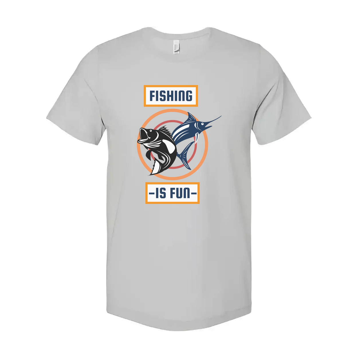 Unisex Fishing Graphic T Shirt With Dual Fish Illustration For Anglers And Outdoor Enthusiasts