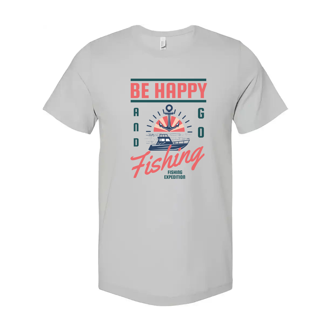 Be Happy And Go Fishing Expedition Graphic T Shirt For Men Women Unisex Short Sleeve Tee