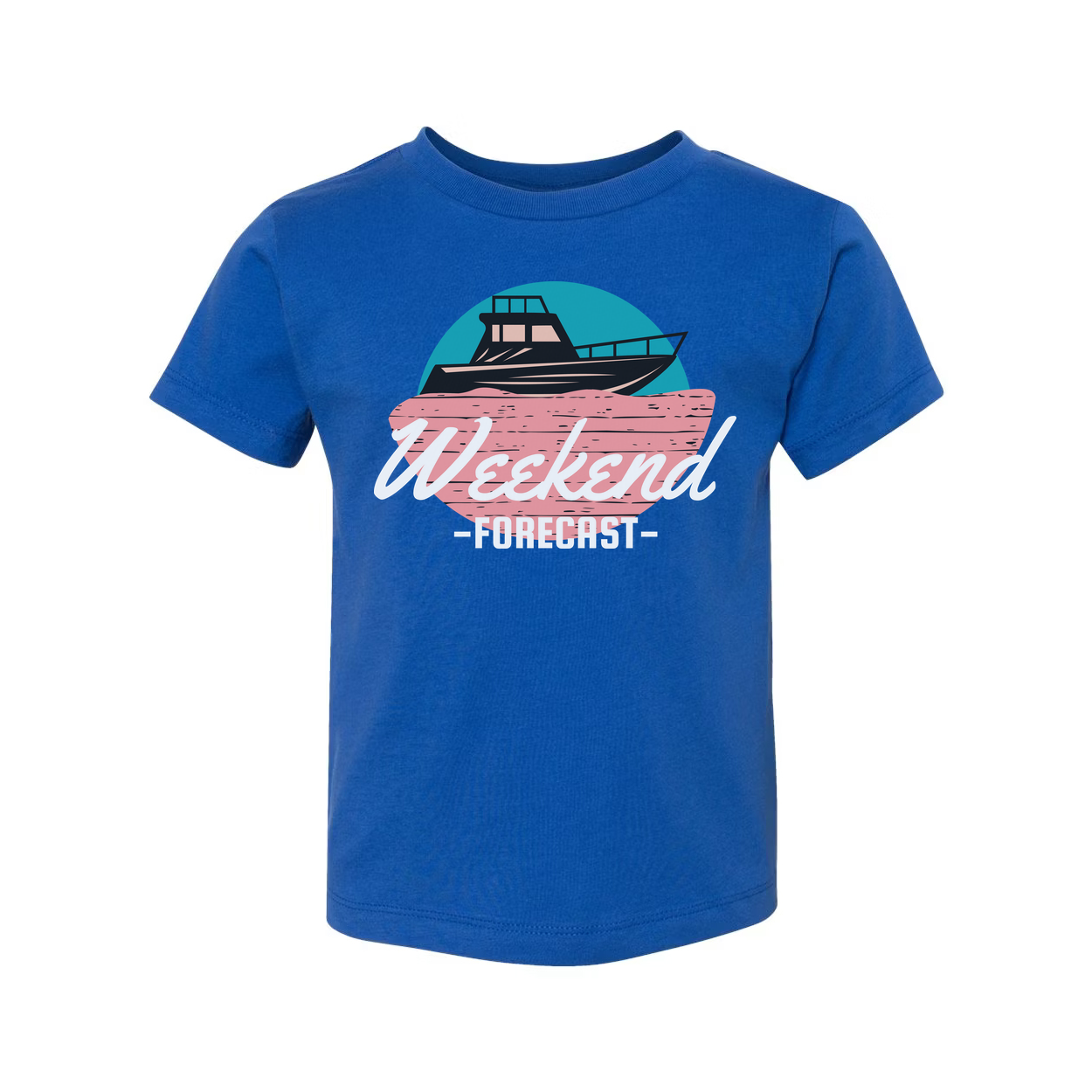 Weekend Forecast Boat Graphic T Shirt For Unisex Casual Wear Featuring Nautical Design