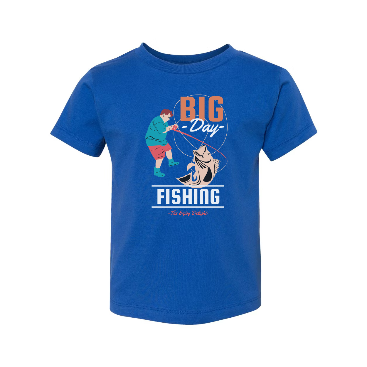 Big Day Fishing Graphic Tee For Anglers Unisex With Colorful Fishing Scene Illustration