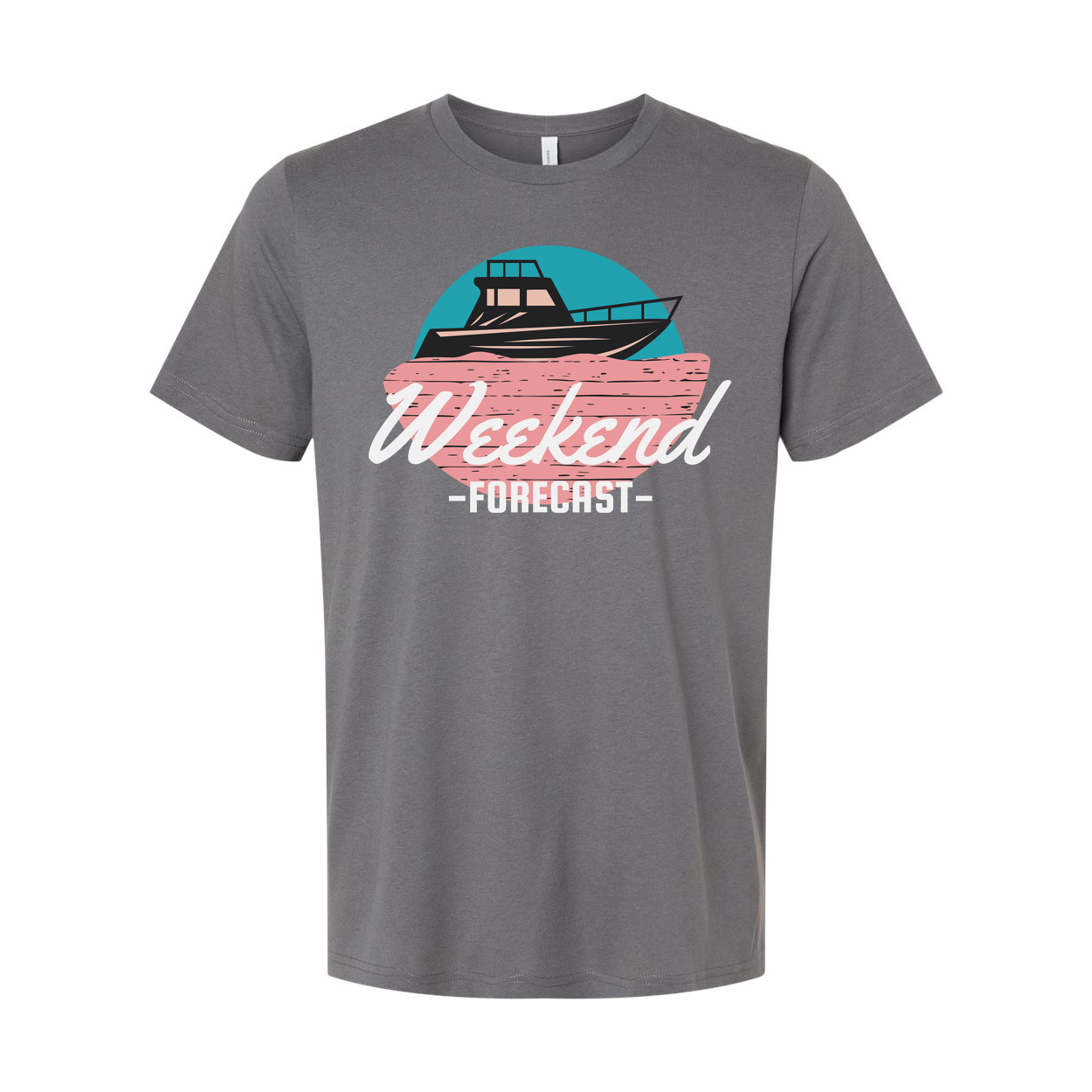 Weekend Forecast Boat Graphic T Shirt For Unisex Casual Wear Featuring Nautical Design