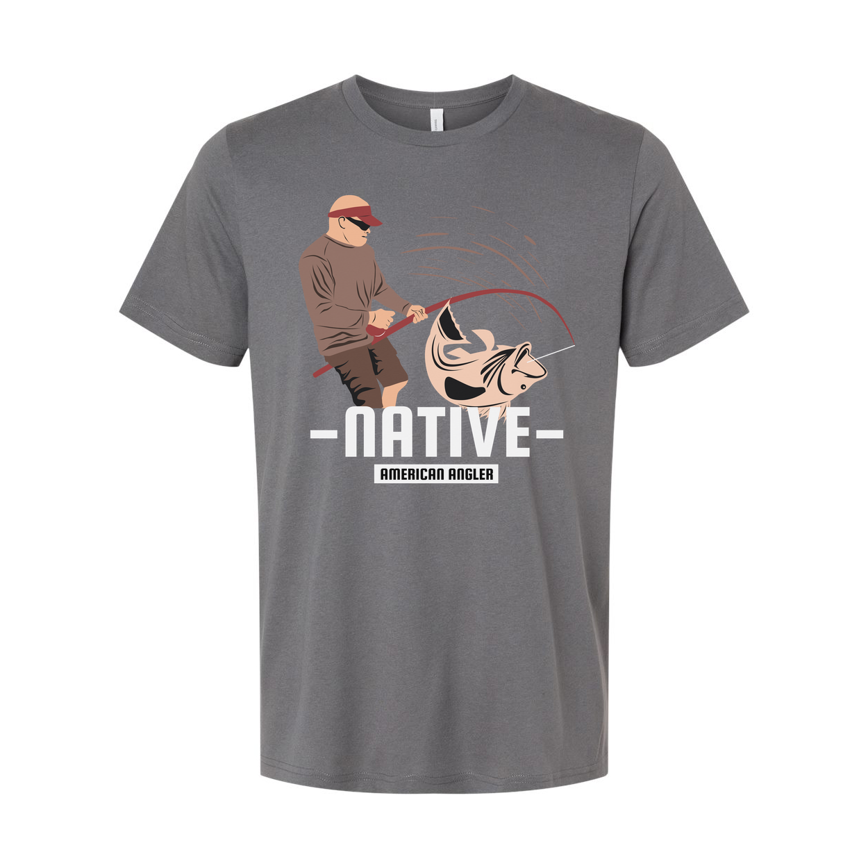 Native American Angler Fishing Graphic T Shirt For Unisex Casual Wear With Comfort Fit