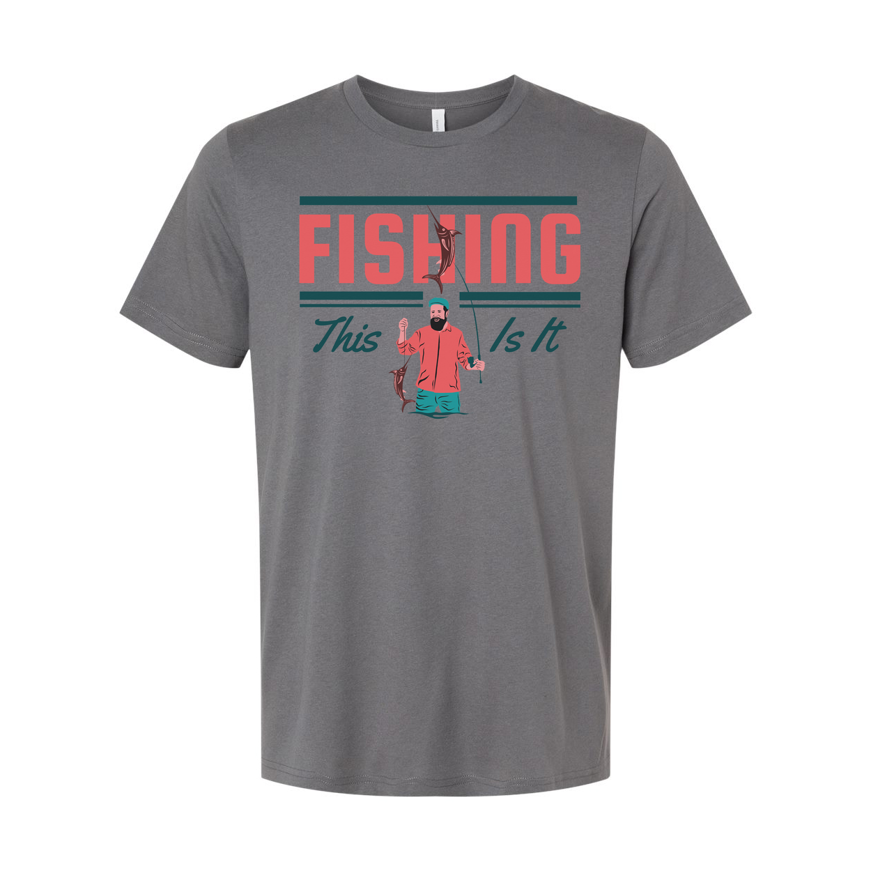 Fishing Graphic Unisex T Shirt With This Is It Design And Angler Illustration For All Anglers