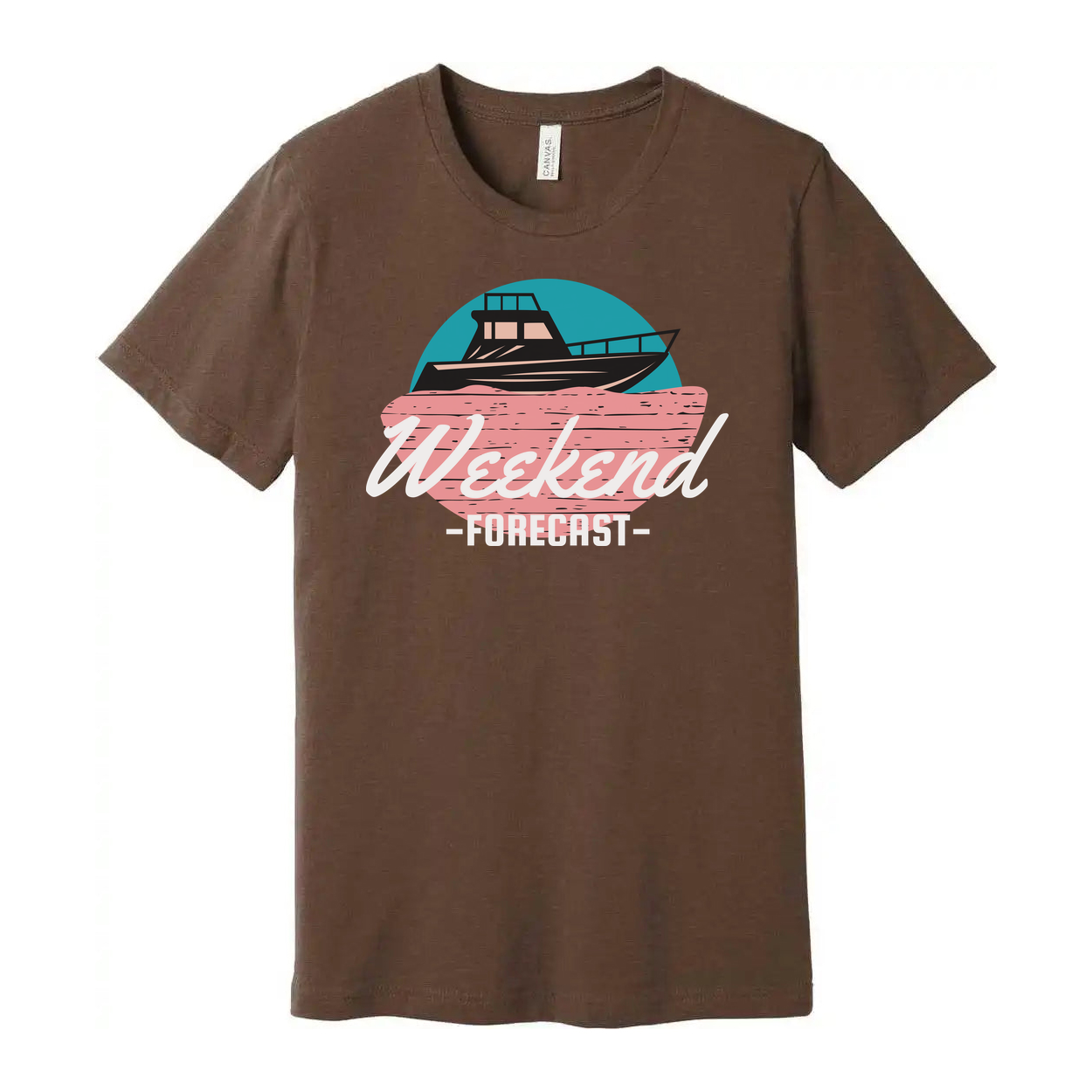Weekend Forecast Boat Graphic T Shirt For Unisex Casual Wear Featuring Nautical Design