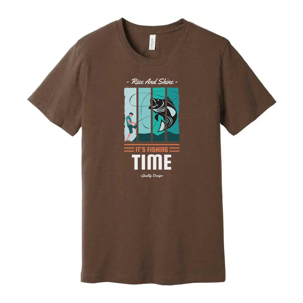 Unisex Fishing Graphic Tee Featuring Rise And Shine Its Fishing Time Design For Outdoor Enthusiasts