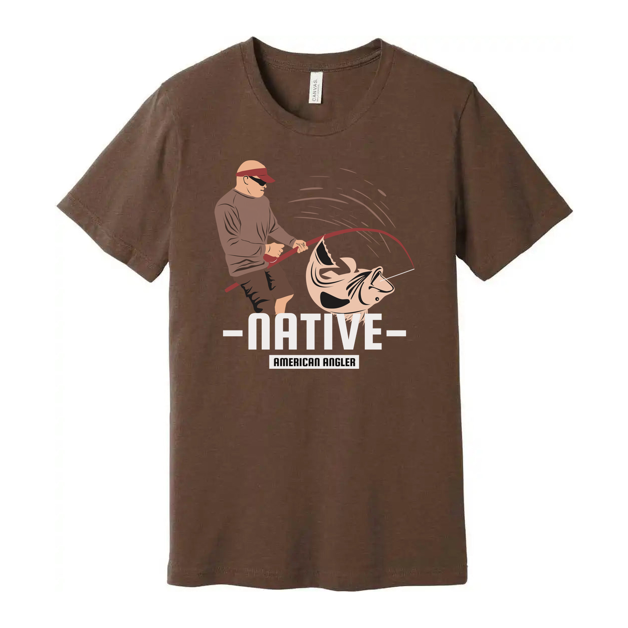 Native American Angler Fishing Graphic T Shirt For Unisex Casual Wear With Comfort Fit
