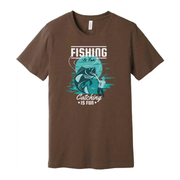 Fishing Is Fun Graphic Tee With Angler And Jumping Fish