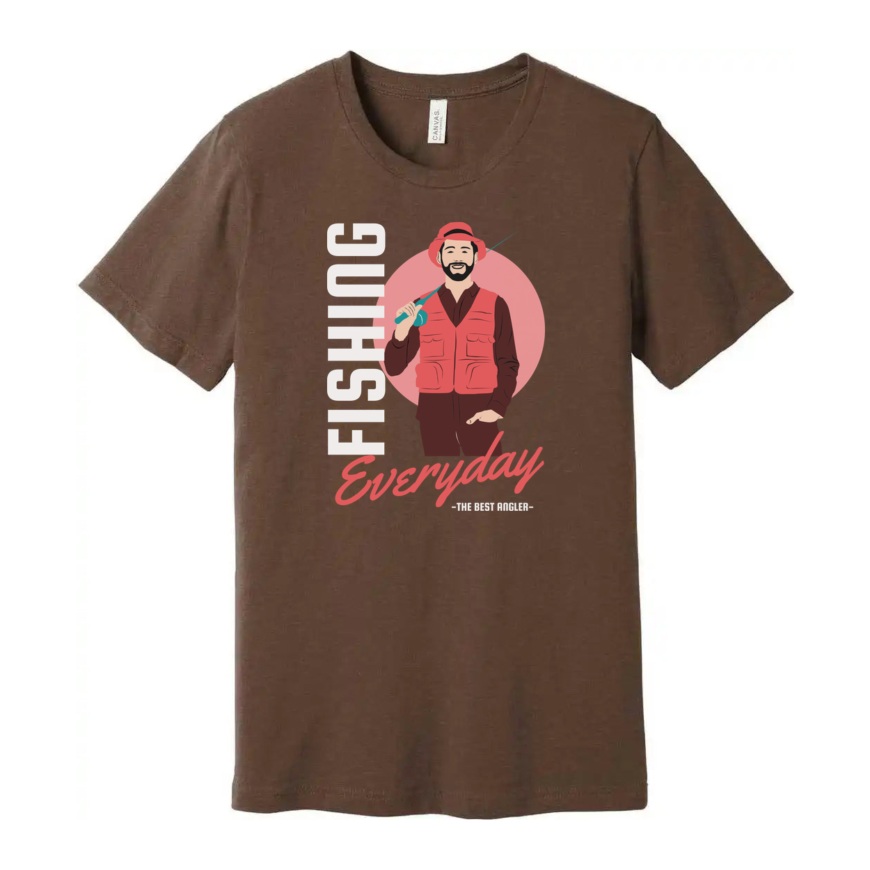 Everyday Fishing Angler Graphic Unisex Tee With Outdoor Scene And Bold Typography