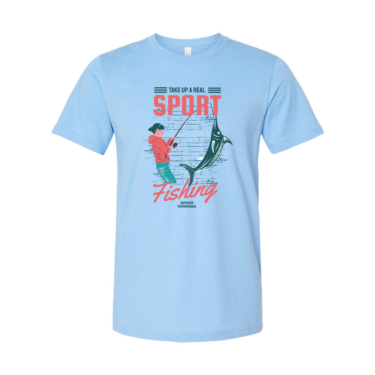 Unisex Fishing Graphic Tee With Marlin Illustration And Take Up A Real Sport Typography