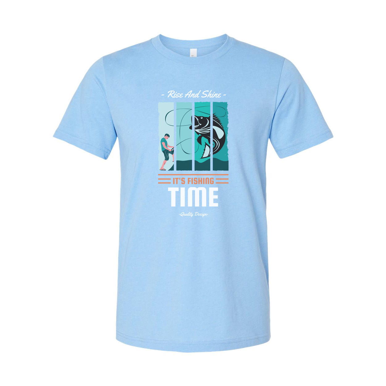 Unisex Fishing Graphic Tee Featuring Rise And Shine Its Fishing Time Design For Outdoor Enthusiasts