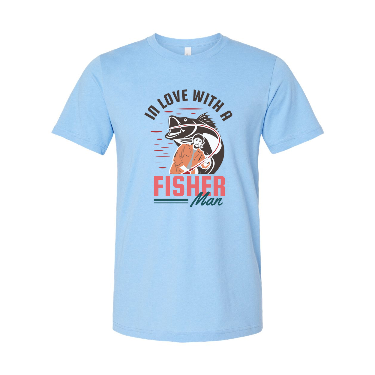 Unisex Fishing Graphic Tee With I'd Love With A Fisher Man Illustration And Retro Styling