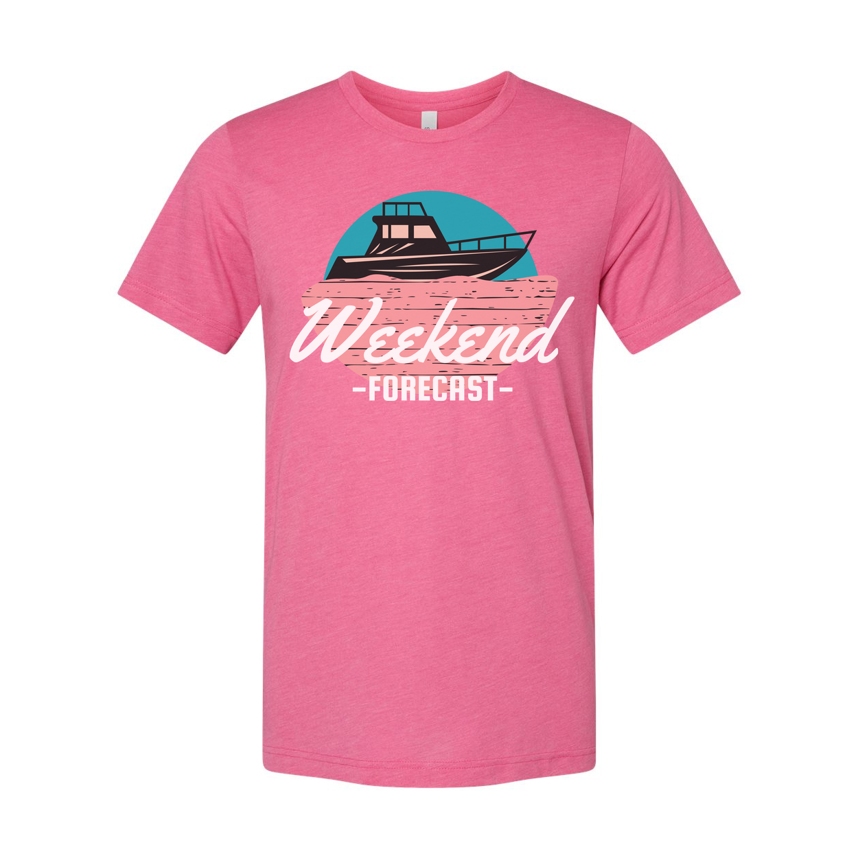 Weekend Forecast Boat Graphic T Shirt For Unisex Casual Wear Featuring Nautical Design
