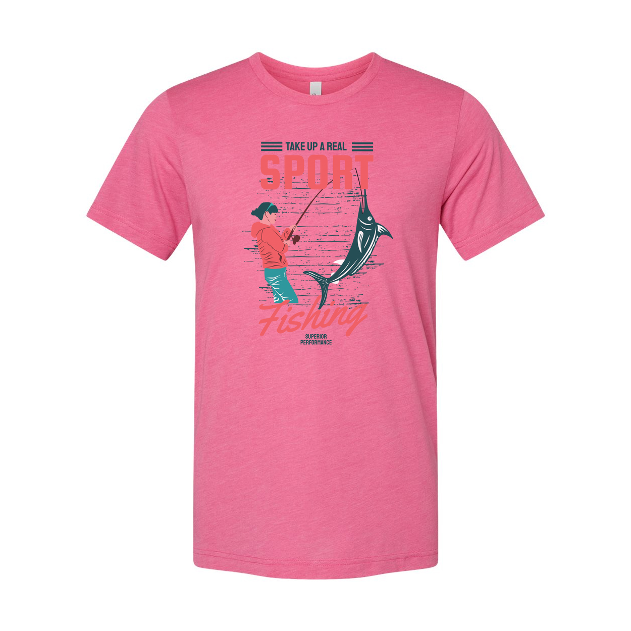 Unisex Fishing Graphic Tee With Marlin Illustration And Take Up A Real Sport Typography