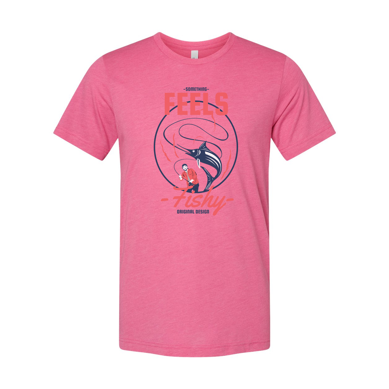 Unisex Fishing T Shirt With Original Graphic Featuring Marlin And Fisherman Feels Fishy