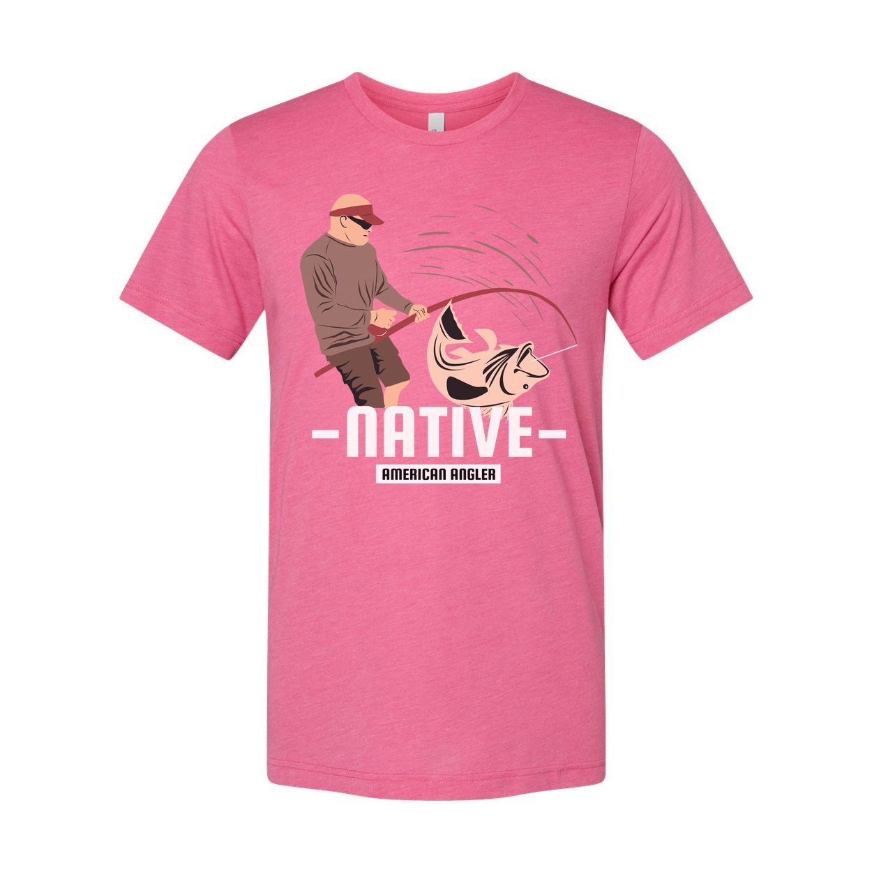 Native American Angler Fishing Graphic T Shirt For Unisex Casual Wear With Comfort Fit