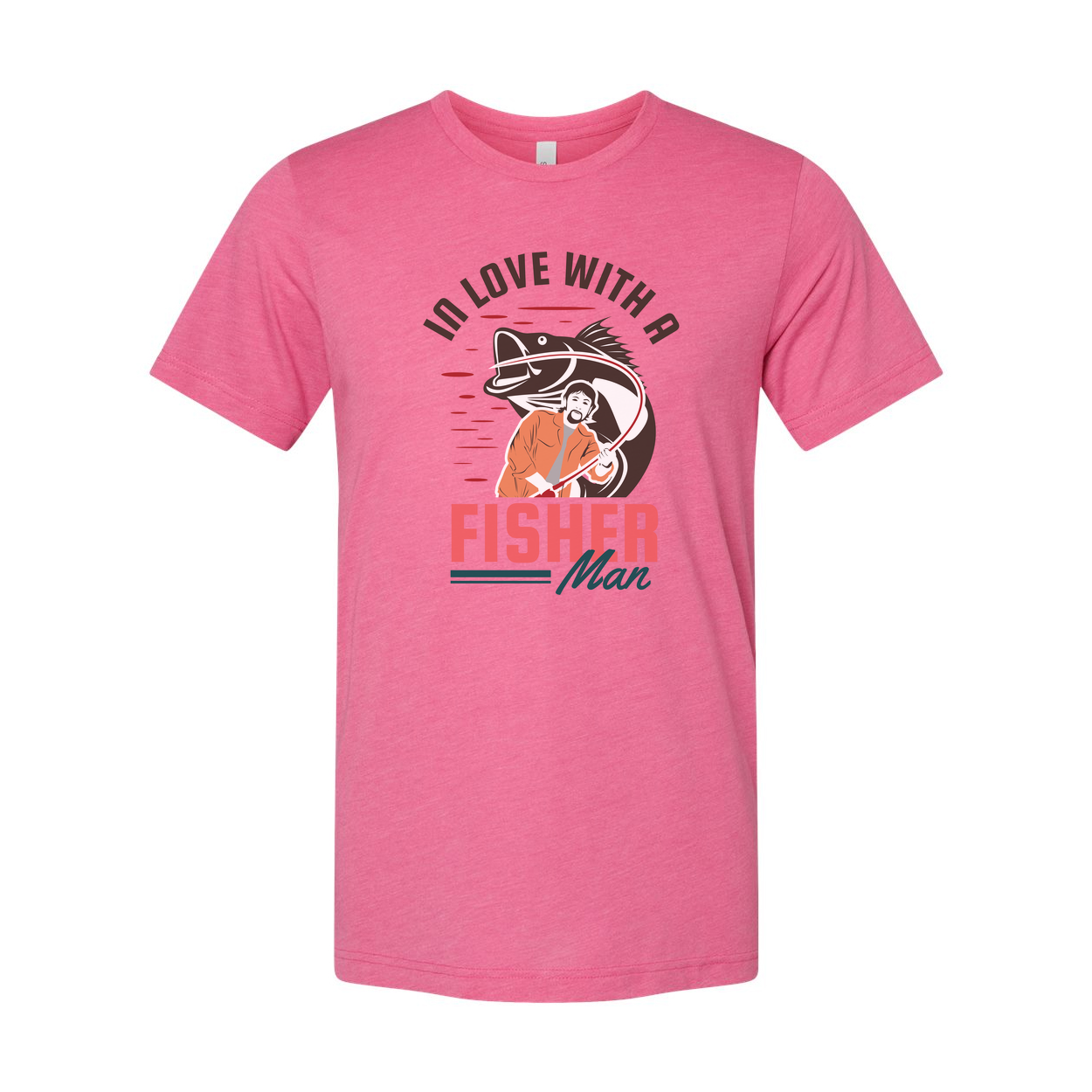 Unisex Fishing Graphic Tee With I'd Love With A Fisher Man Illustration And Retro Styling