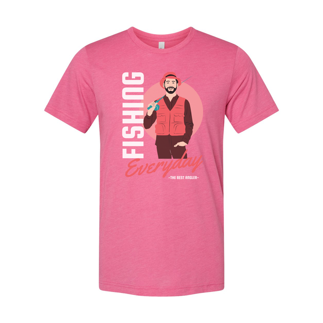 Everyday Fishing Angler Graphic Unisex Tee With Outdoor Scene And Bold Typography