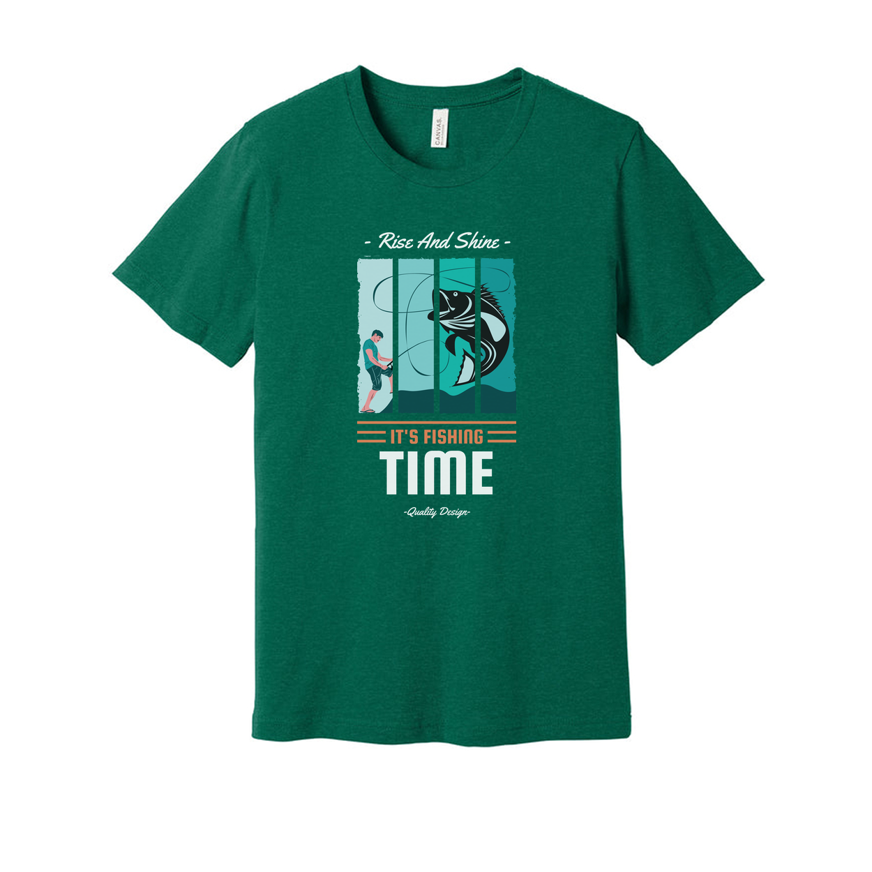 Unisex Fishing Graphic Tee Featuring Rise And Shine Its Fishing Time Design For Outdoor Enthusiasts