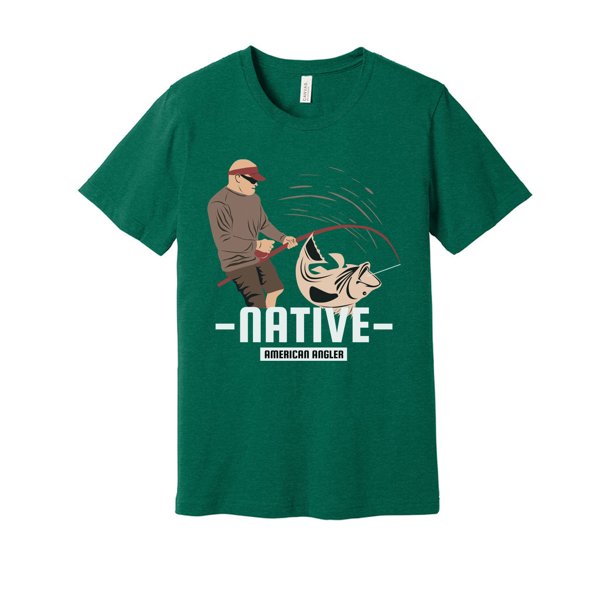 Native American Angler Fishing Graphic T Shirt For Unisex Casual Wear With Comfort Fit