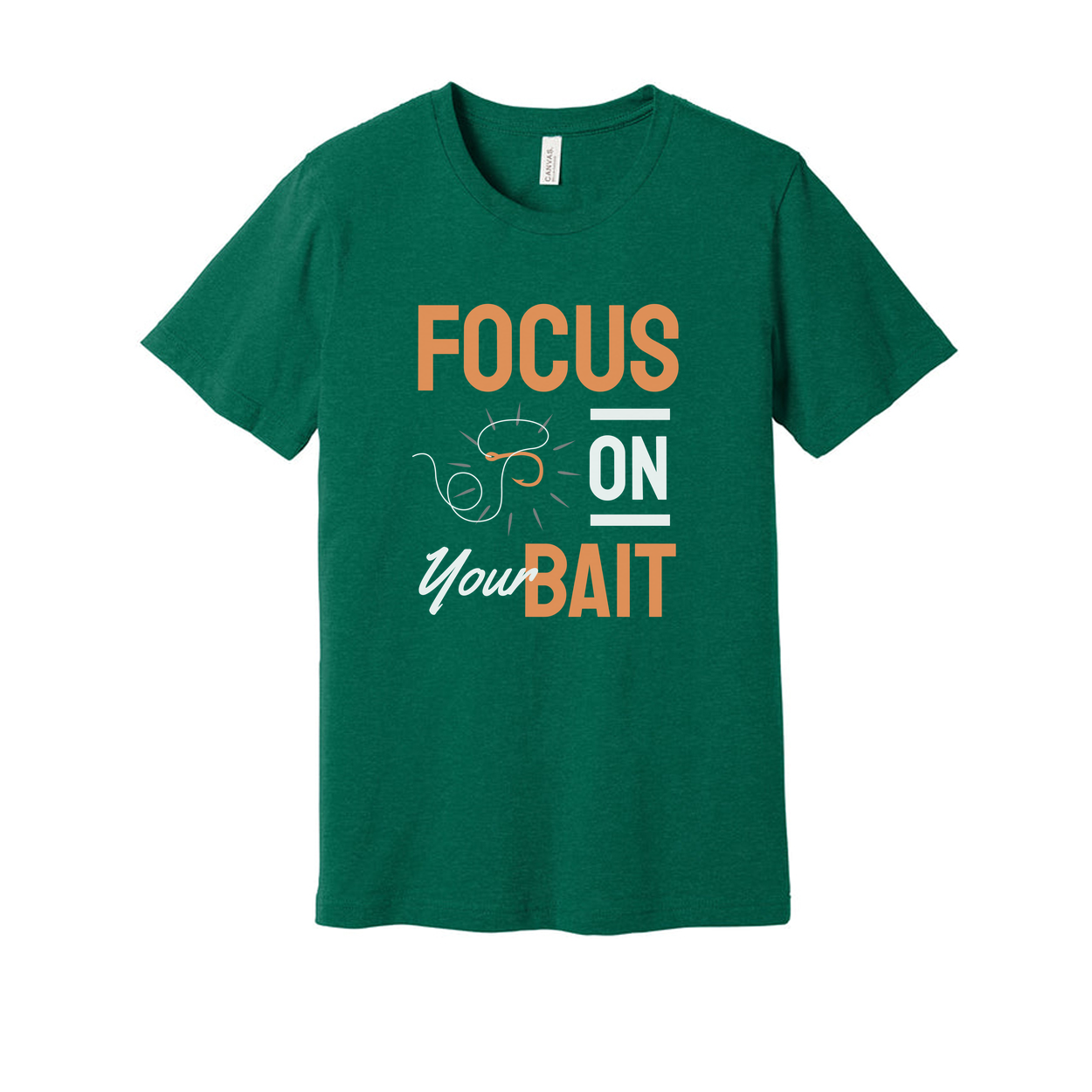 Unisex Fishing T Shirt With Focus On Bait Graphic For Anglers And Outdoor Lovers