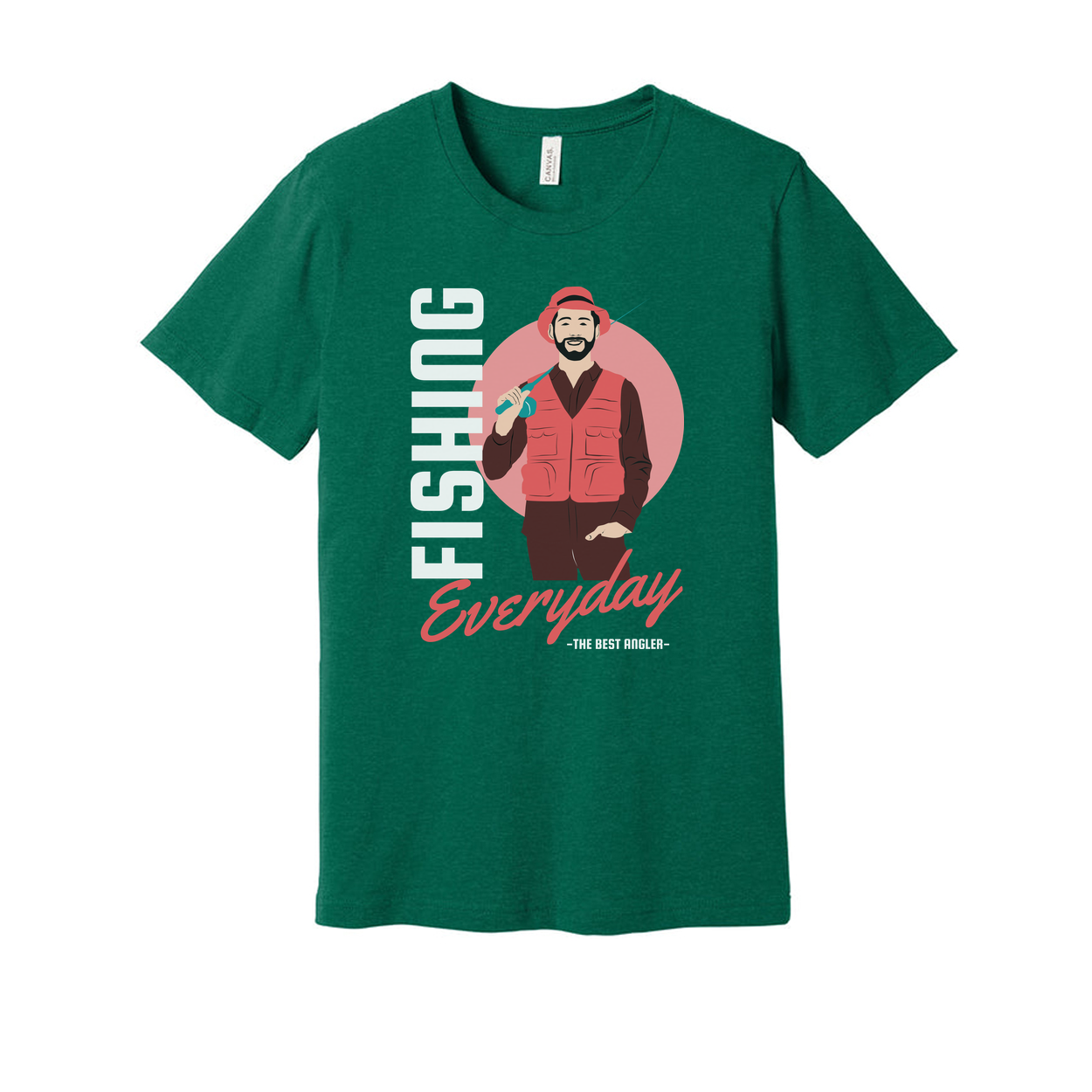 Everyday Fishing Angler Graphic Unisex Tee With Outdoor Scene And Bold Typography