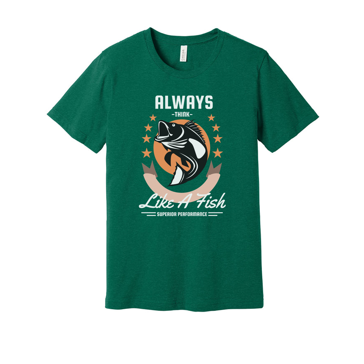 Always Think Like A Fish Fishing Graphic T Shirt For Unisex Casual Wear And Outdoor Enthusiasts