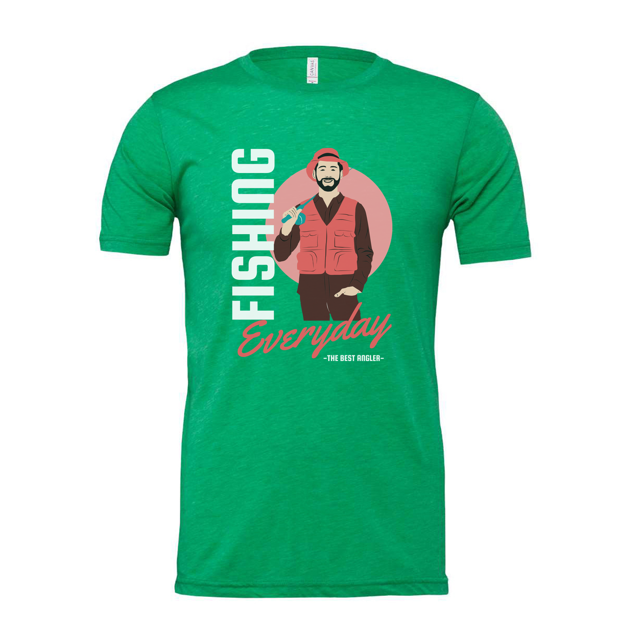 Everyday Fishing Angler Graphic Unisex Tee With Outdoor Scene And Bold Typography