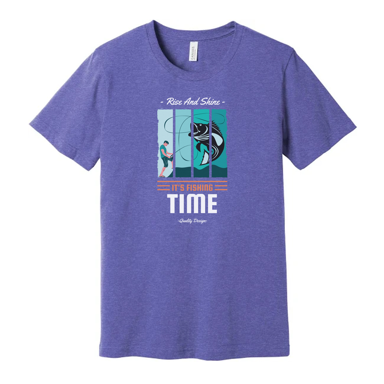 Unisex Fishing Graphic Tee Featuring Rise And Shine Its Fishing Time Design For Outdoor Enthusiasts