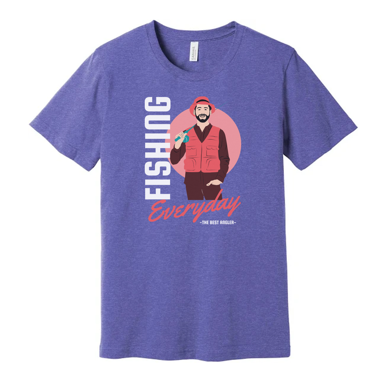 Everyday Fishing Angler Graphic Unisex Tee With Outdoor Scene And Bold Typography