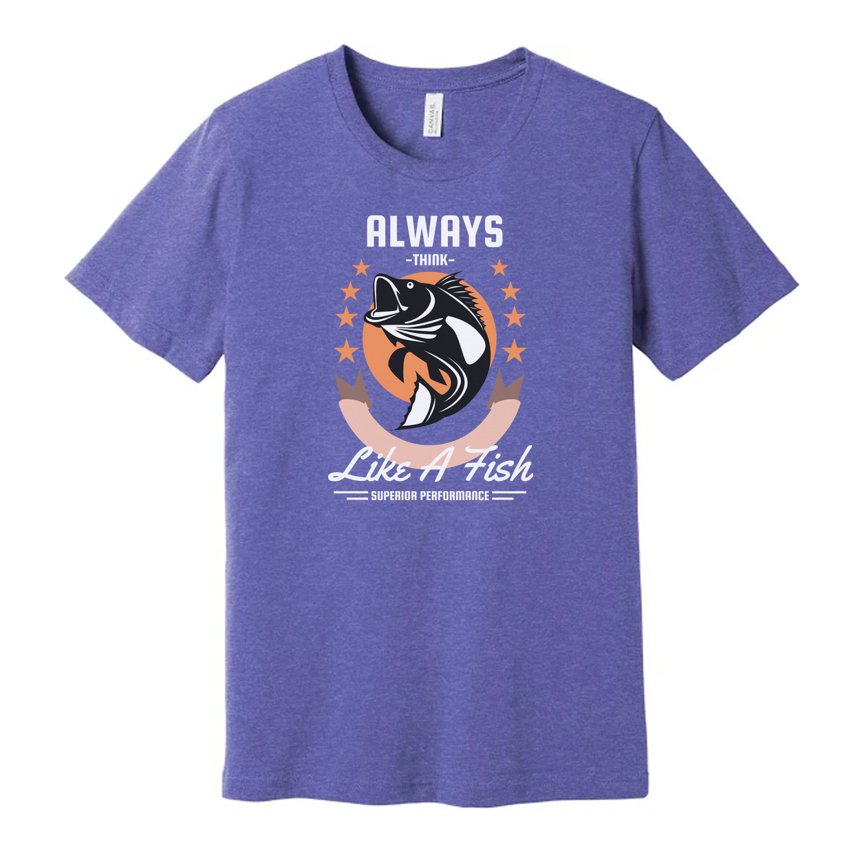 Always Think Like A Fish Fishing Graphic T Shirt For Unisex Casual Wear And Outdoor Enthusiasts
