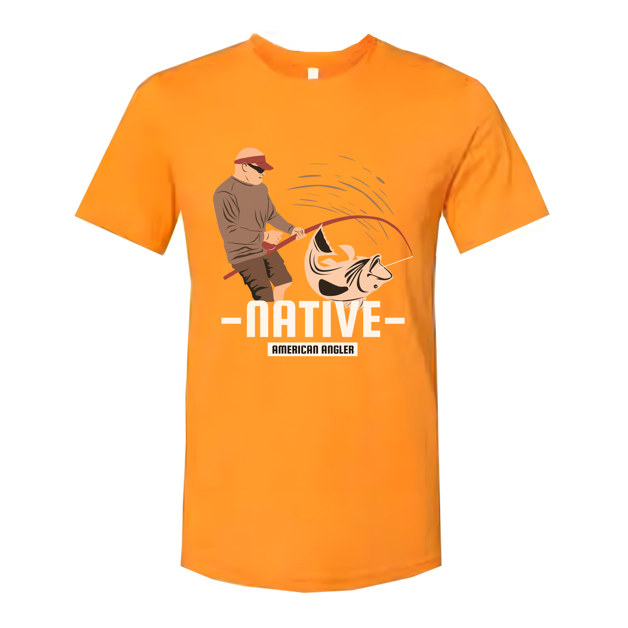 Native American Angler Fishing Graphic T Shirt For Unisex Casual Wear With Comfort Fit