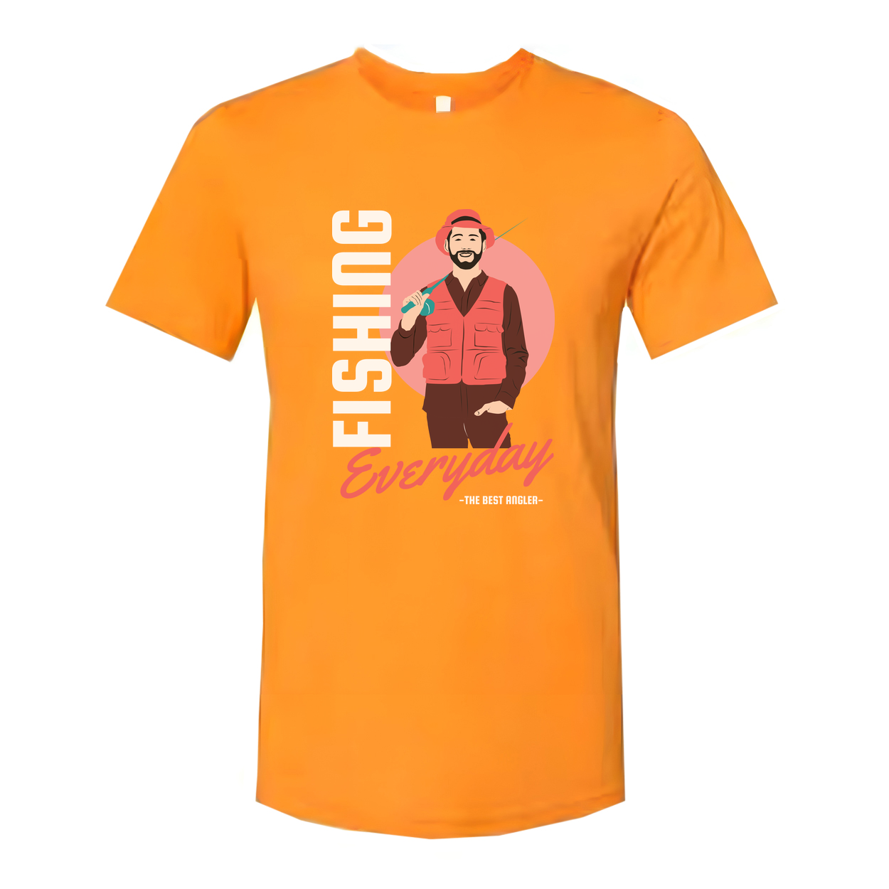 Everyday Fishing Angler Graphic Unisex Tee With Outdoor Scene And Bold Typography