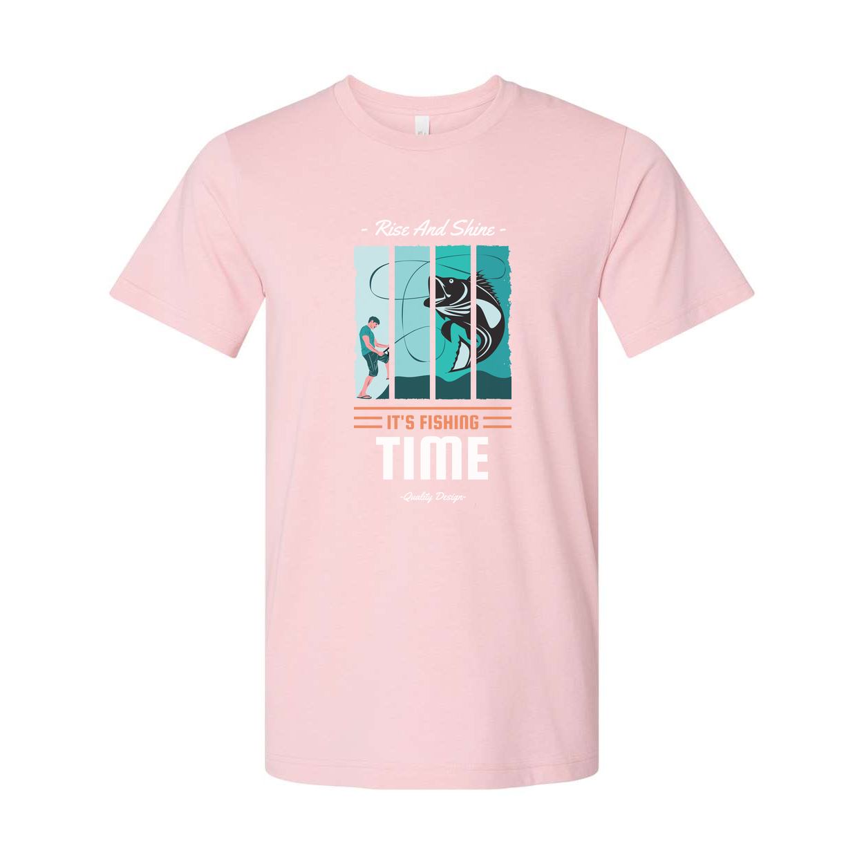 Unisex Fishing Graphic Tee Featuring Rise And Shine Its Fishing Time Design For Outdoor Enthusiasts