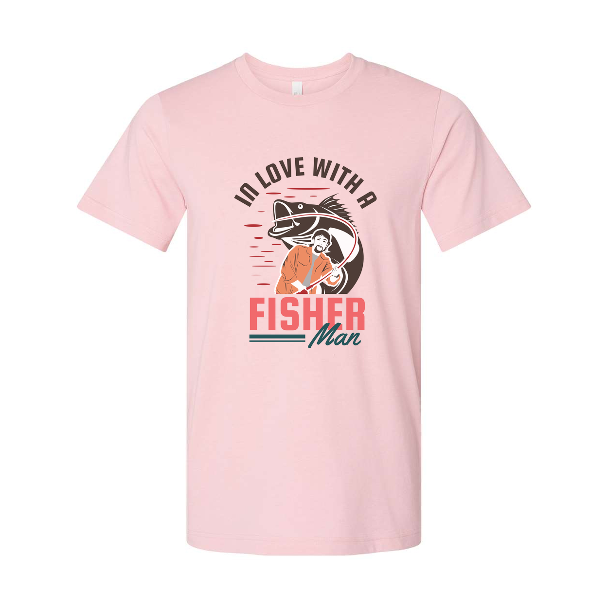 Unisex Fishing Graphic Tee With I'd Love With A Fisher Man Illustration And Retro Styling