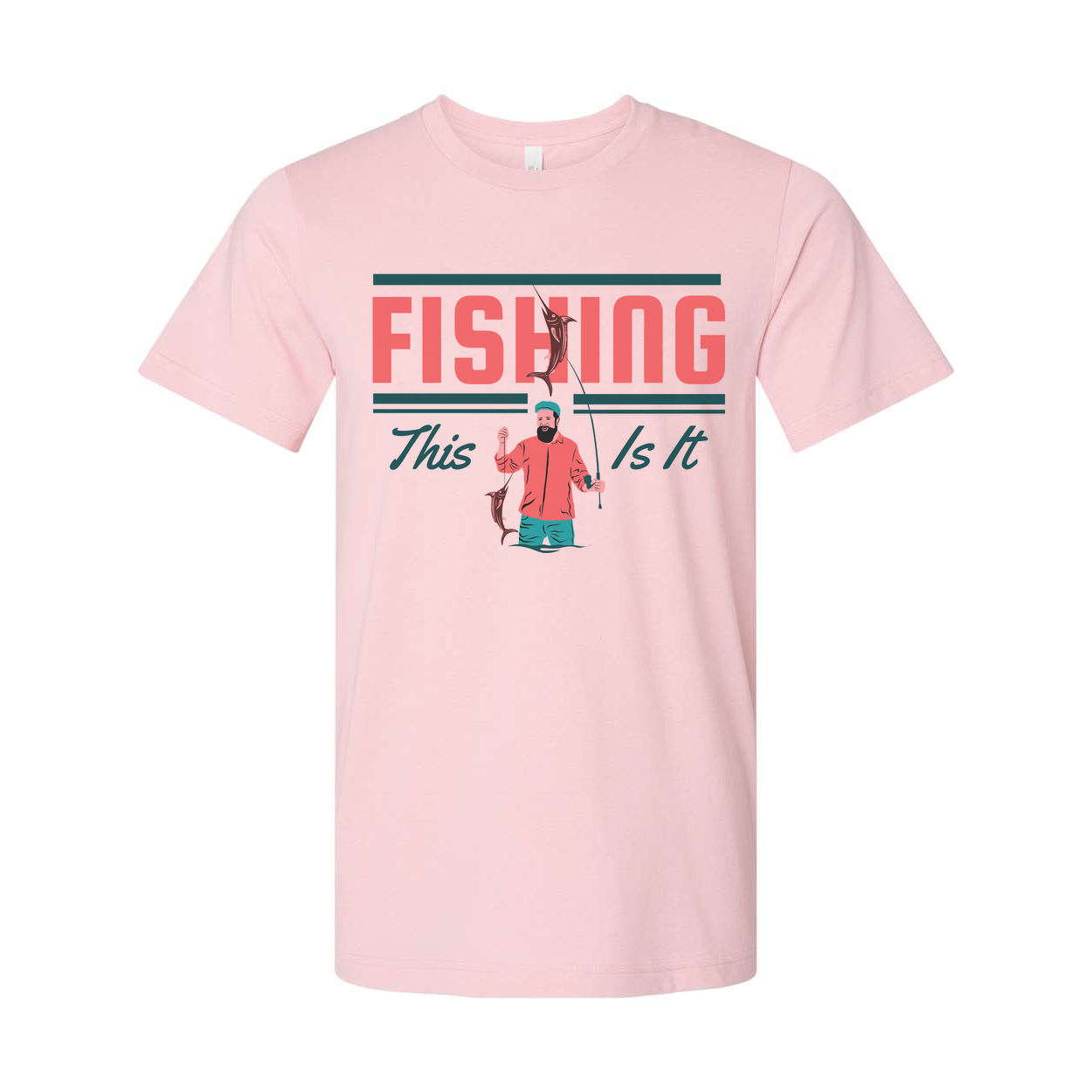 Fishing Graphic Unisex T Shirt With This Is It Design And Angler Illustration For All Anglers