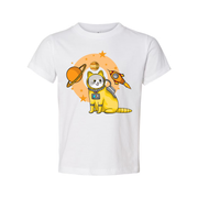 Space Cat Astronaut Graphic Tee With Rocket And Planets For Kids And Adults Worldwide