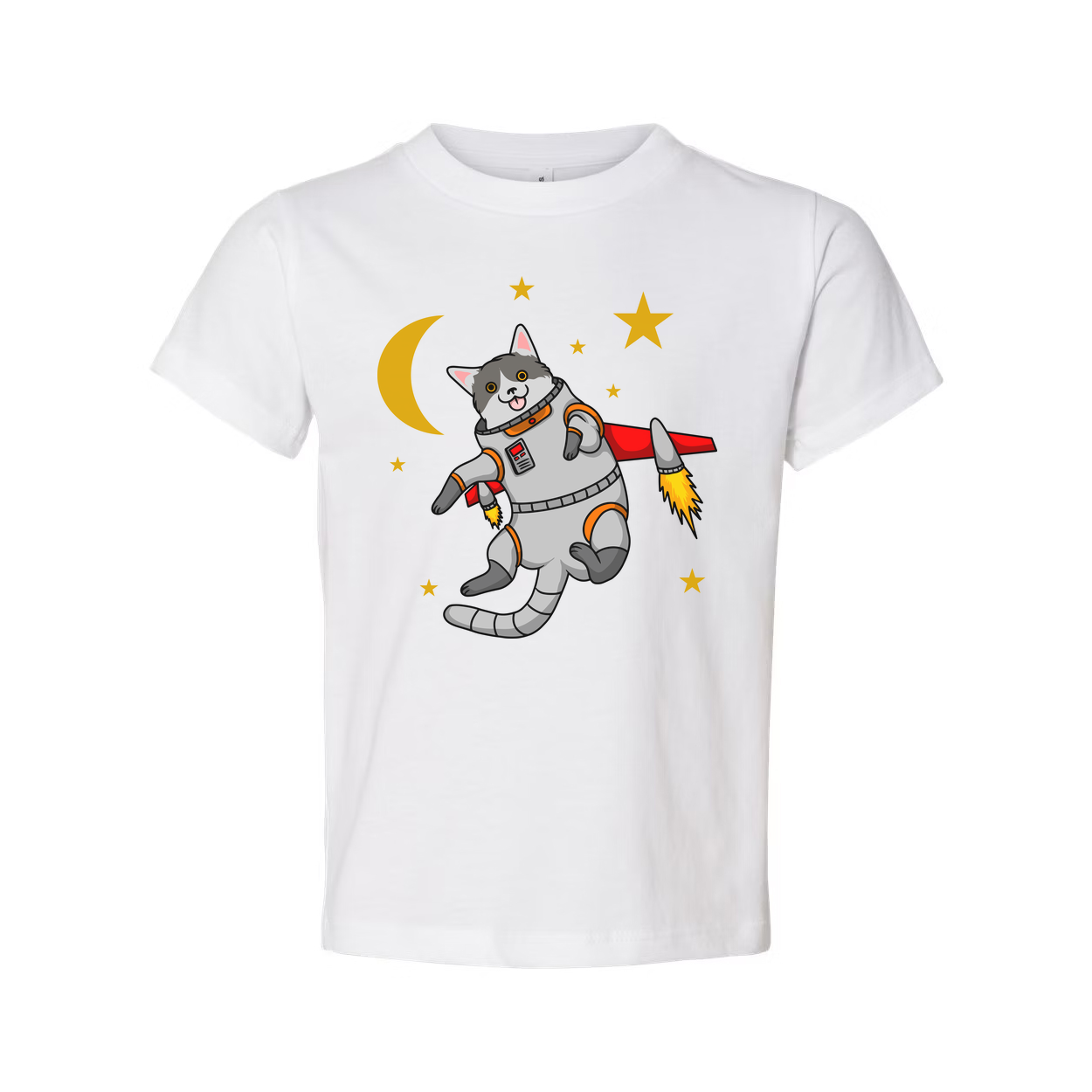 Space Animals Cat Astronaut Graphic Tee For Men Women Unisex Cute Space Travel Cartoon Outfit Gift